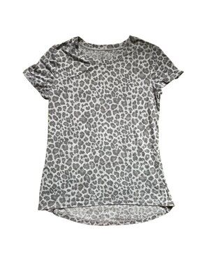 Zoe + Liv Womens Animal Print Casual T-Shirt-Gray-M-GUC